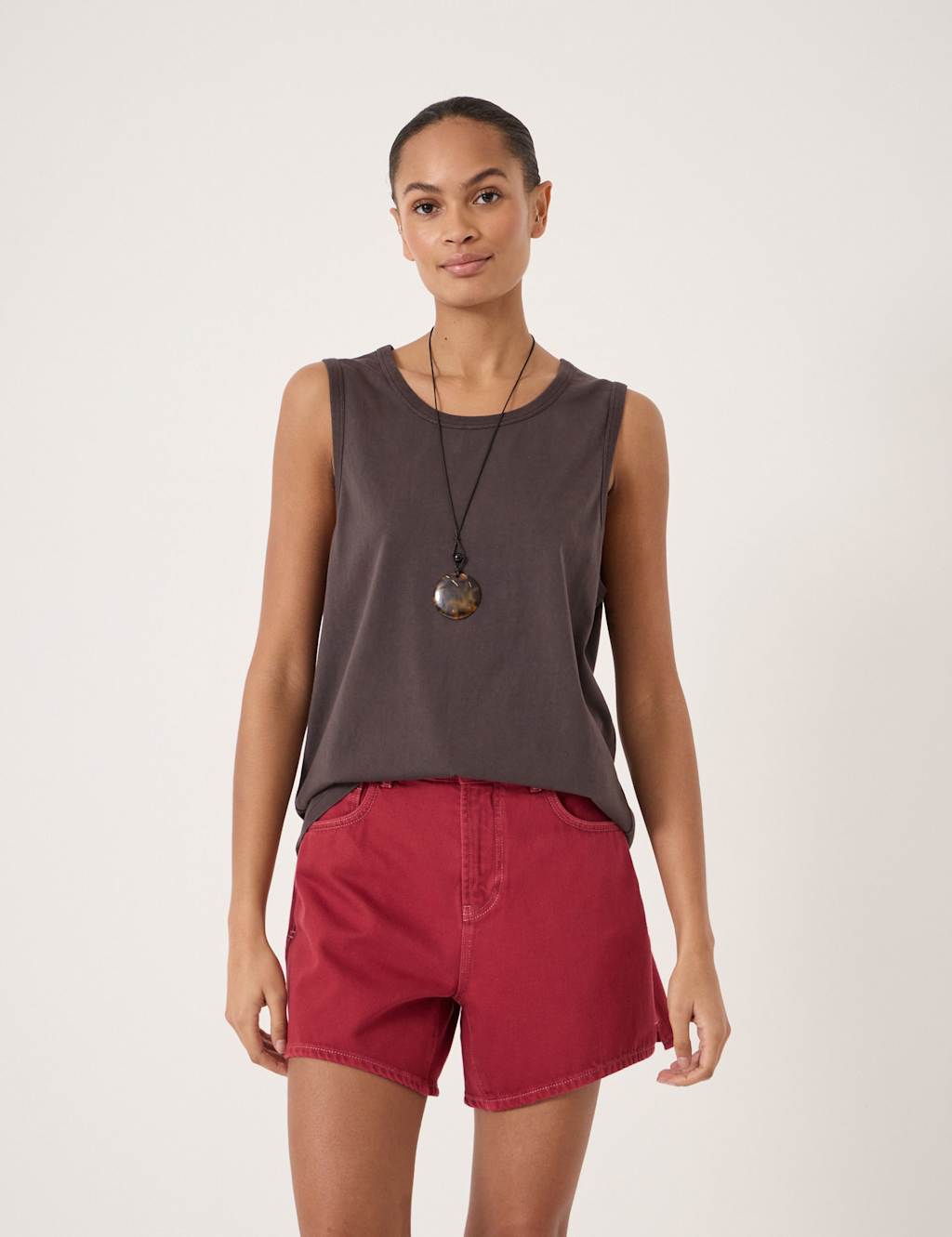 Hush Women's Pure Cotton Vest Top - Small - Chocolate - Available at M&S