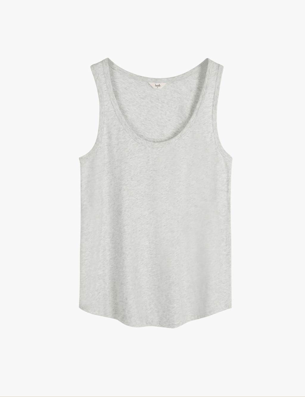 Hush Women's Pure Cotton Scoop Neck Vest - Medium - Grey Marl - Available at M&S