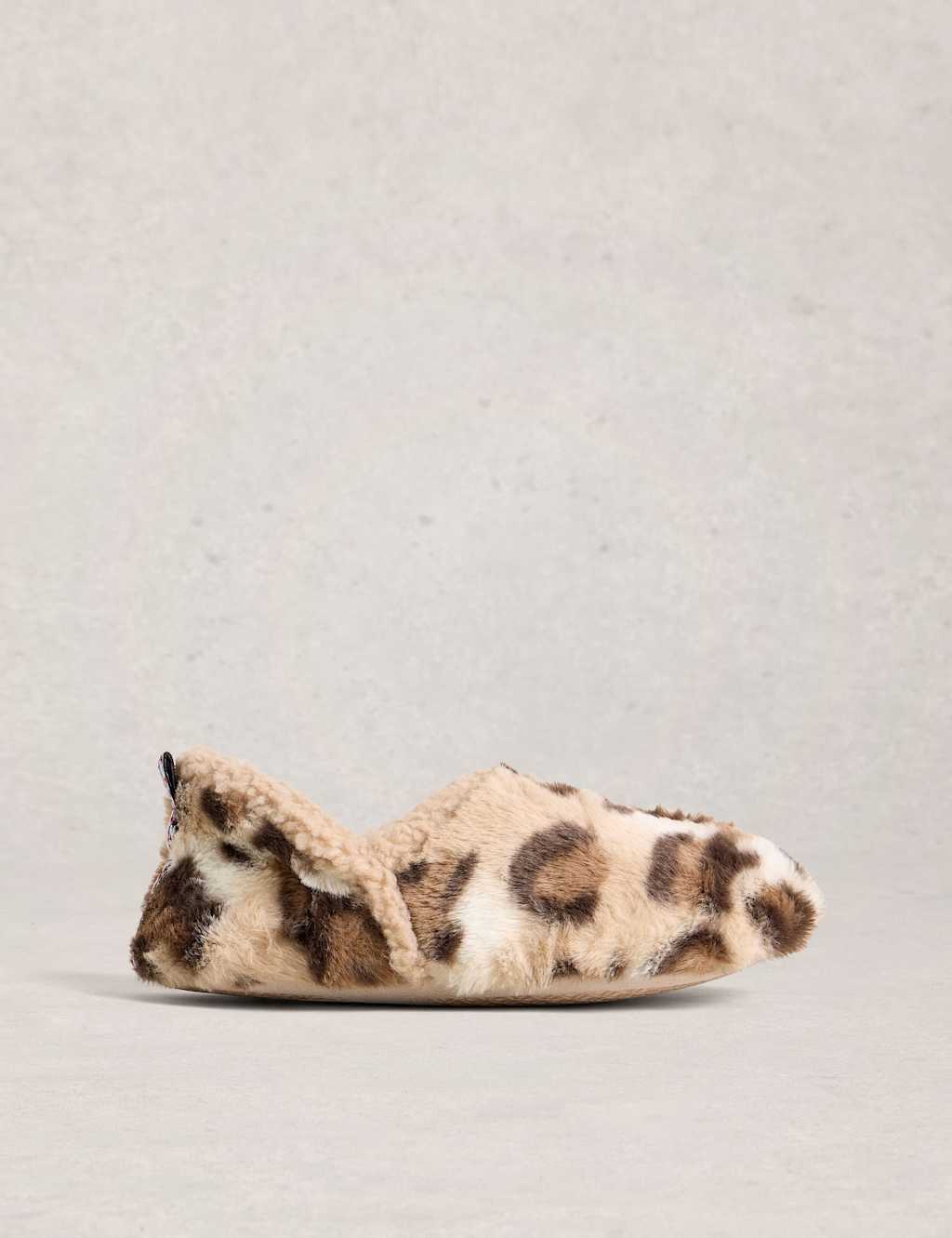 White Stuff Leopard Print Slippers Brown Mix