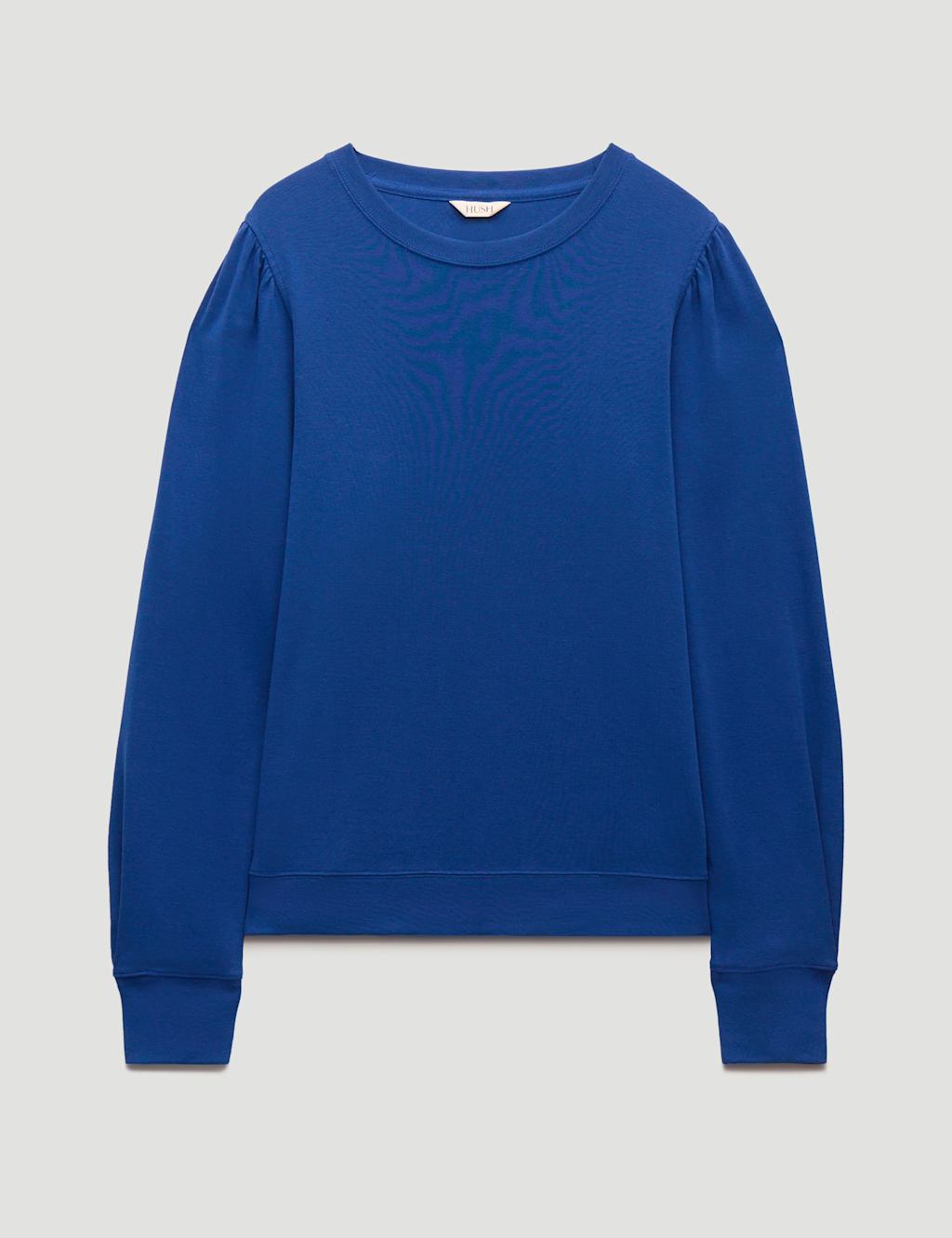 Hush Women's Emily Puff Sleeve Cotton Jersey Top - Large-Extra Large - Mid Blue - Available at M&S
