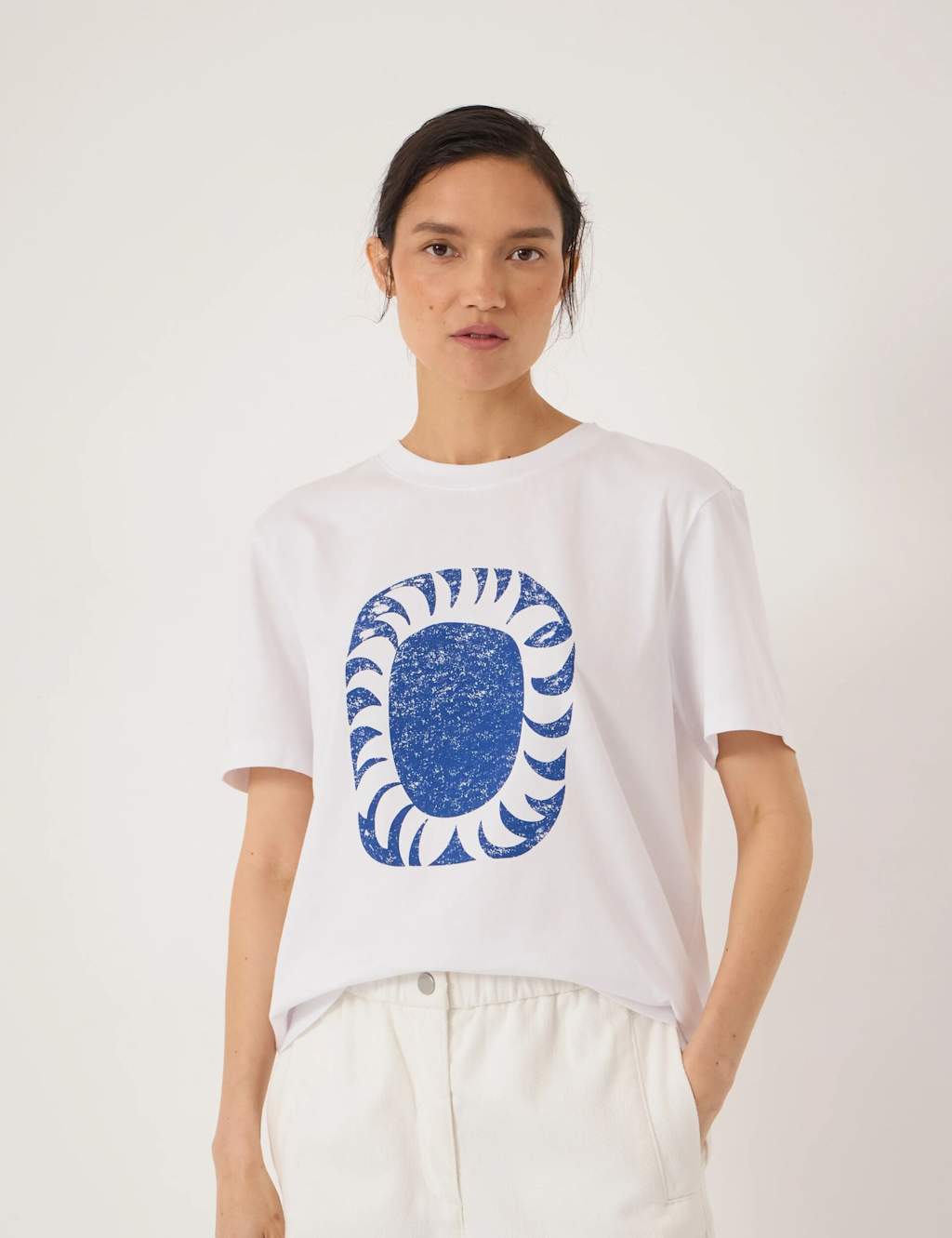 Hush Women's Sun Graphic Cotton T-Shirt - Medium-Large - White Mix - Available at M&S