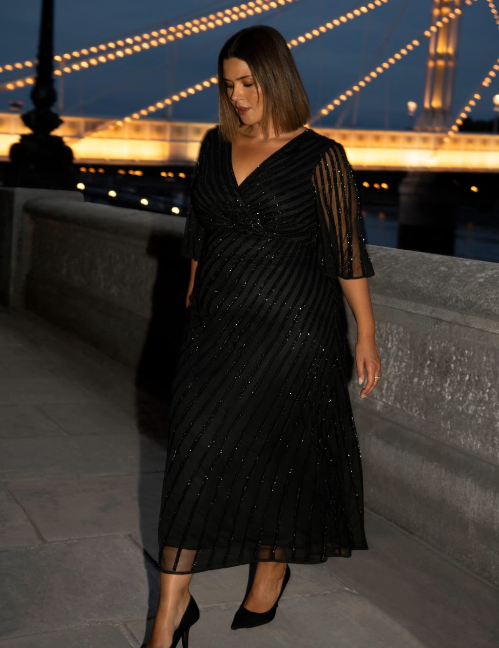 Embellished Maxi Swing Dress