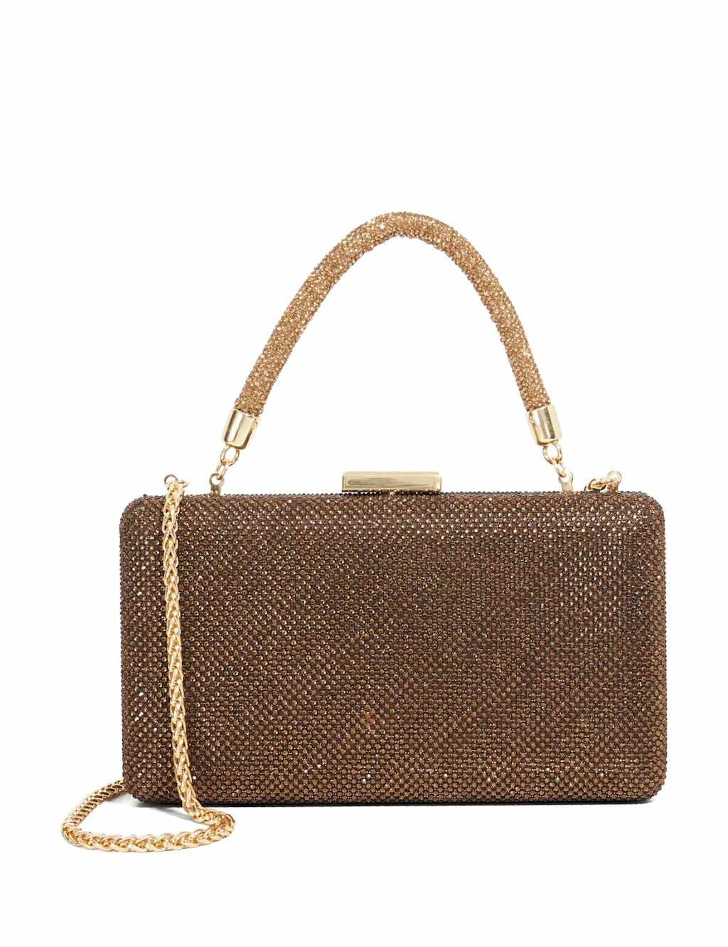 Dune London Metallic Clutch Bag Bronze