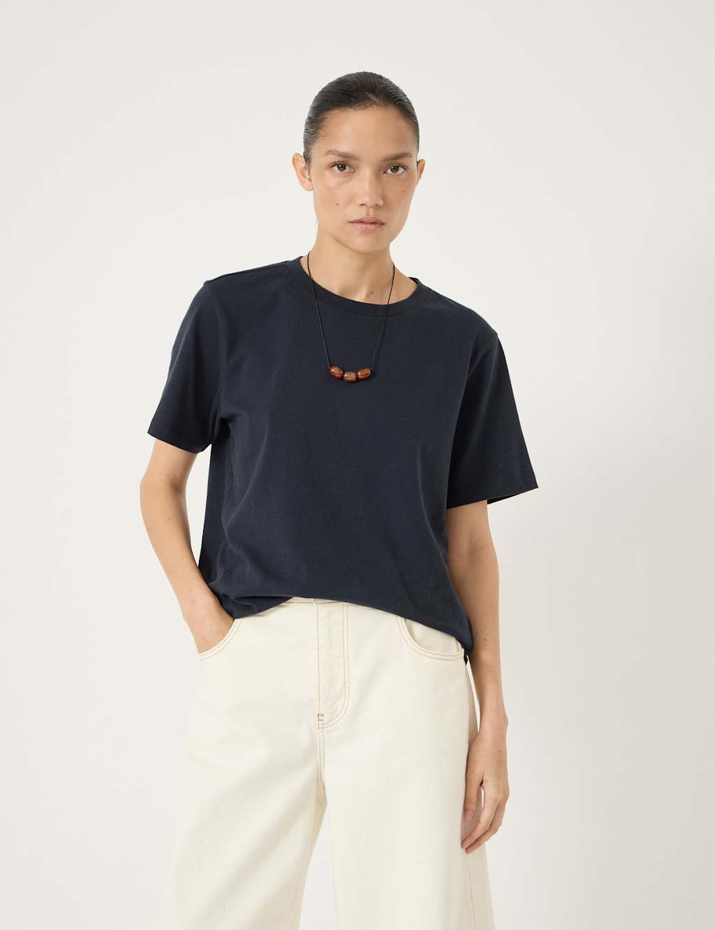 Hush Women's Pure Cotton T-Shirt - XS-S - Navy - Available at M&S
