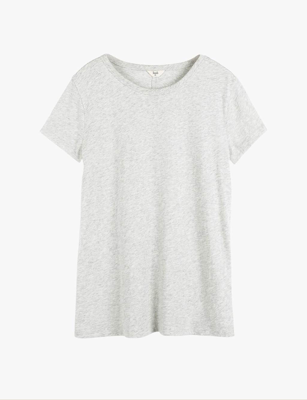 Hush Women's Pure Cotton Crew Neck Slim Fit T-Shirt - Extra Small - Grey Marl - Available at M&S