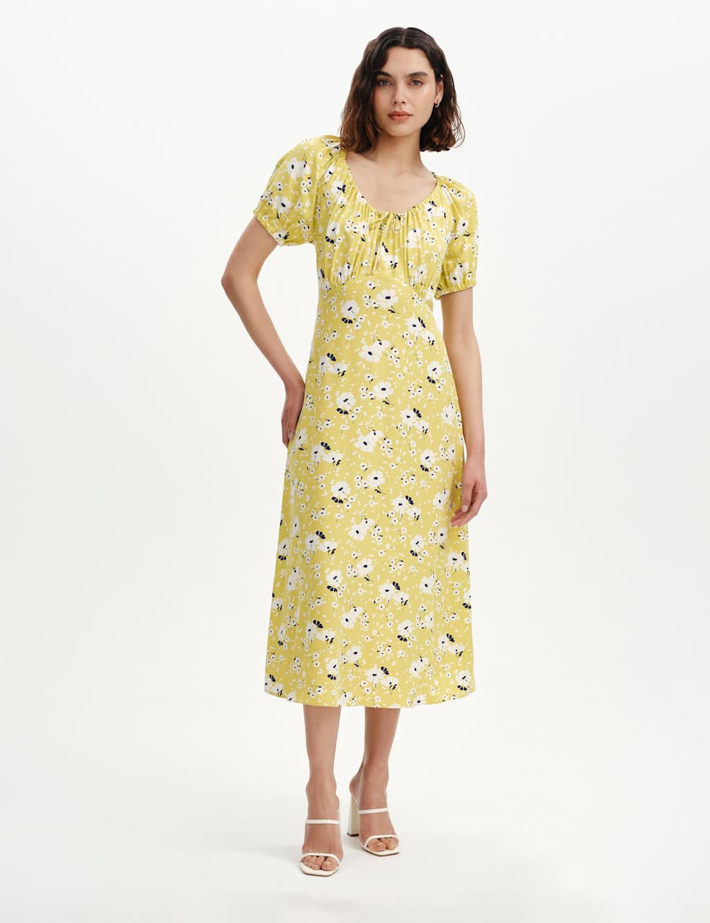Finery London Women's Floral Scoop Neck Midi Tea Dress - 8 - Green Mix - Available at M&S