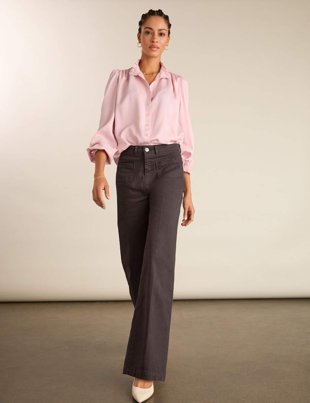 Baukjen Women's High Waisted Wide Leg Jeans - 14 - Dark Brown - Available at M&S