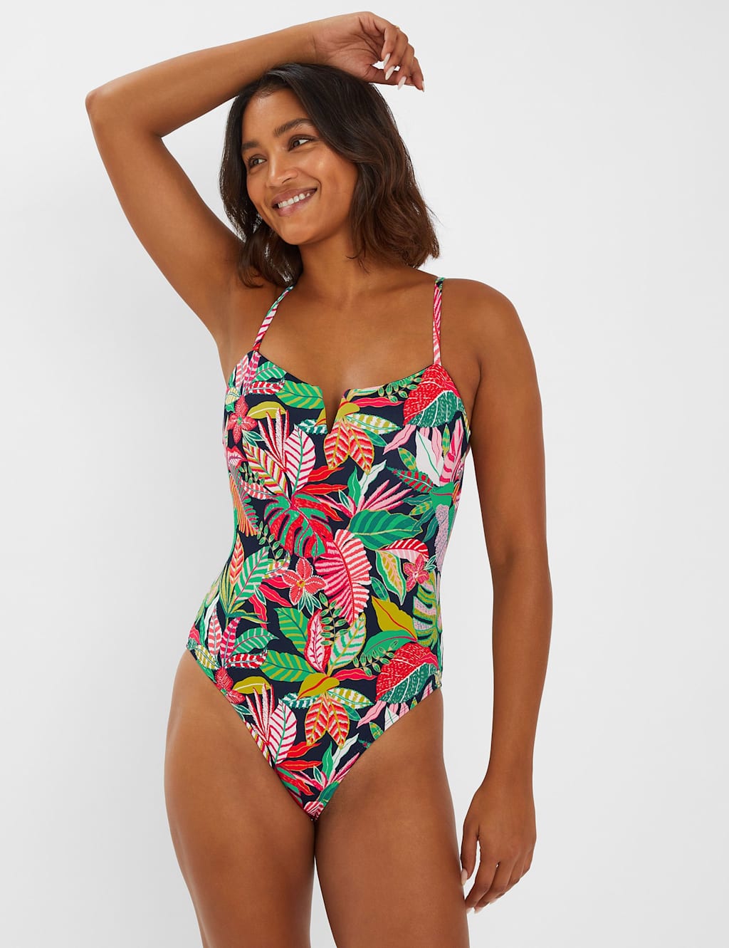 Tropical Padded V-Neck Swimsuit