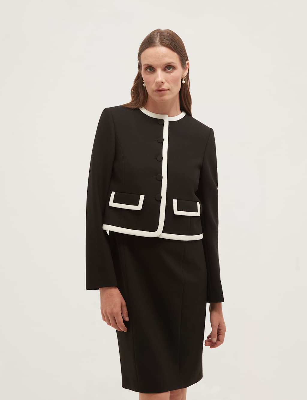 Hobbs Women's Short Jacket - 10 - Black Mix - Available at M&S