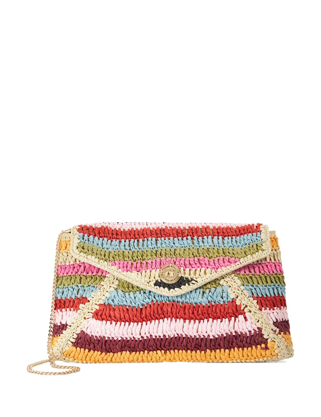 Dune London Women's Raffia Striped Chain Strap Clutch Bag - Multi - Available at M&S