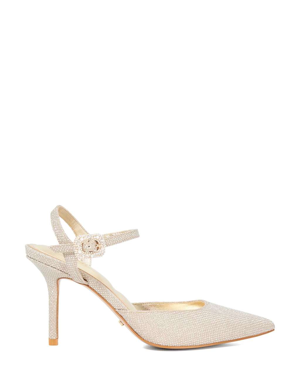 Dune London Women's Sparkly Open Back Court Shoes - 5 - Gold, Gold
