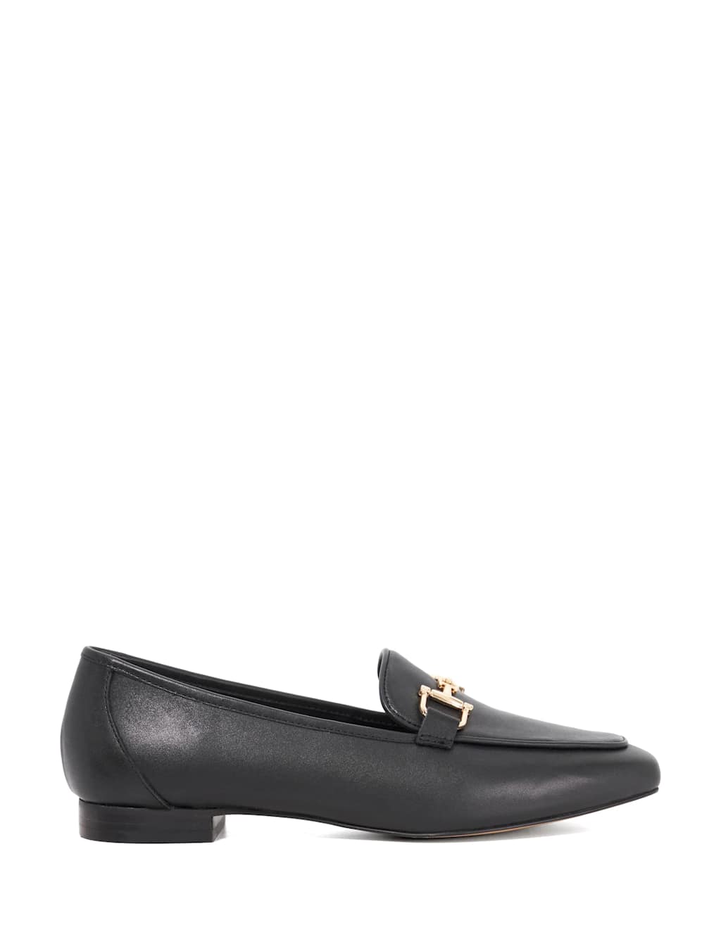 Dune London Suede Snaffle Trim Square Toe Loafers Black