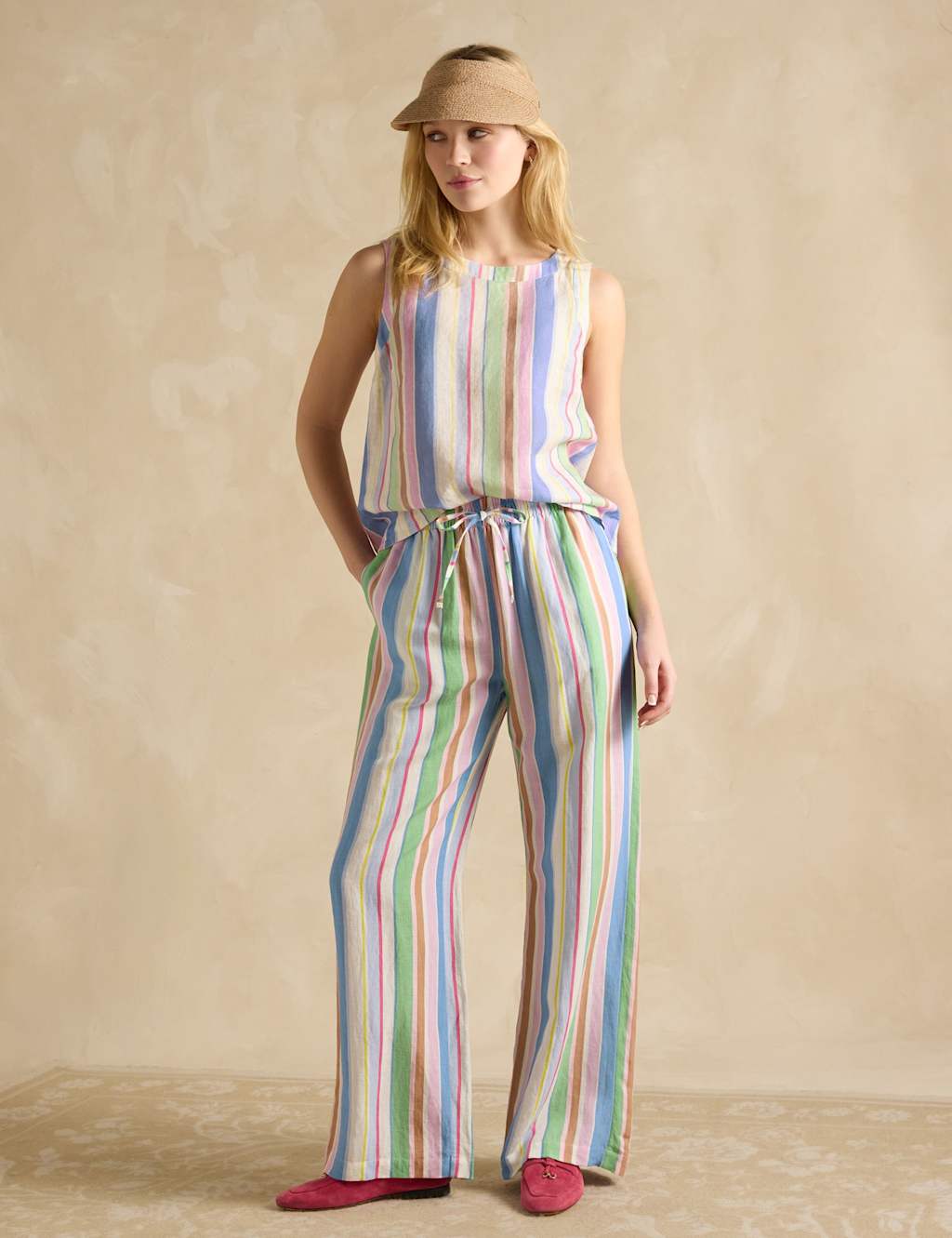 Joules Straw Weave Visor Natural