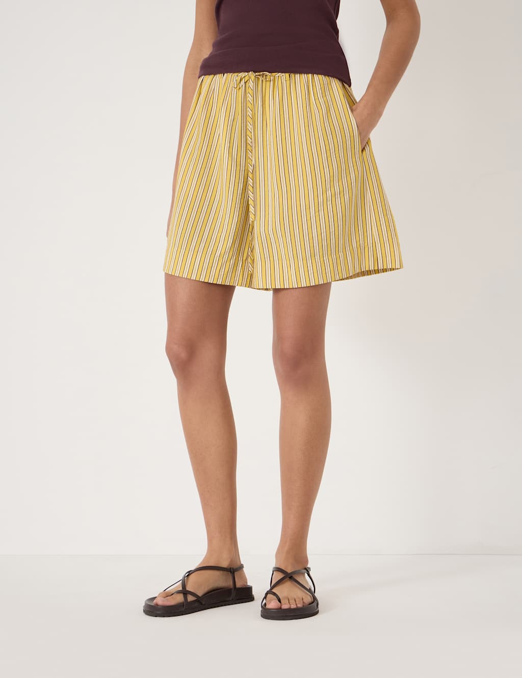 Hush Women's Striped Shorts - XX Small - Yellow Mix - Available at M&S
