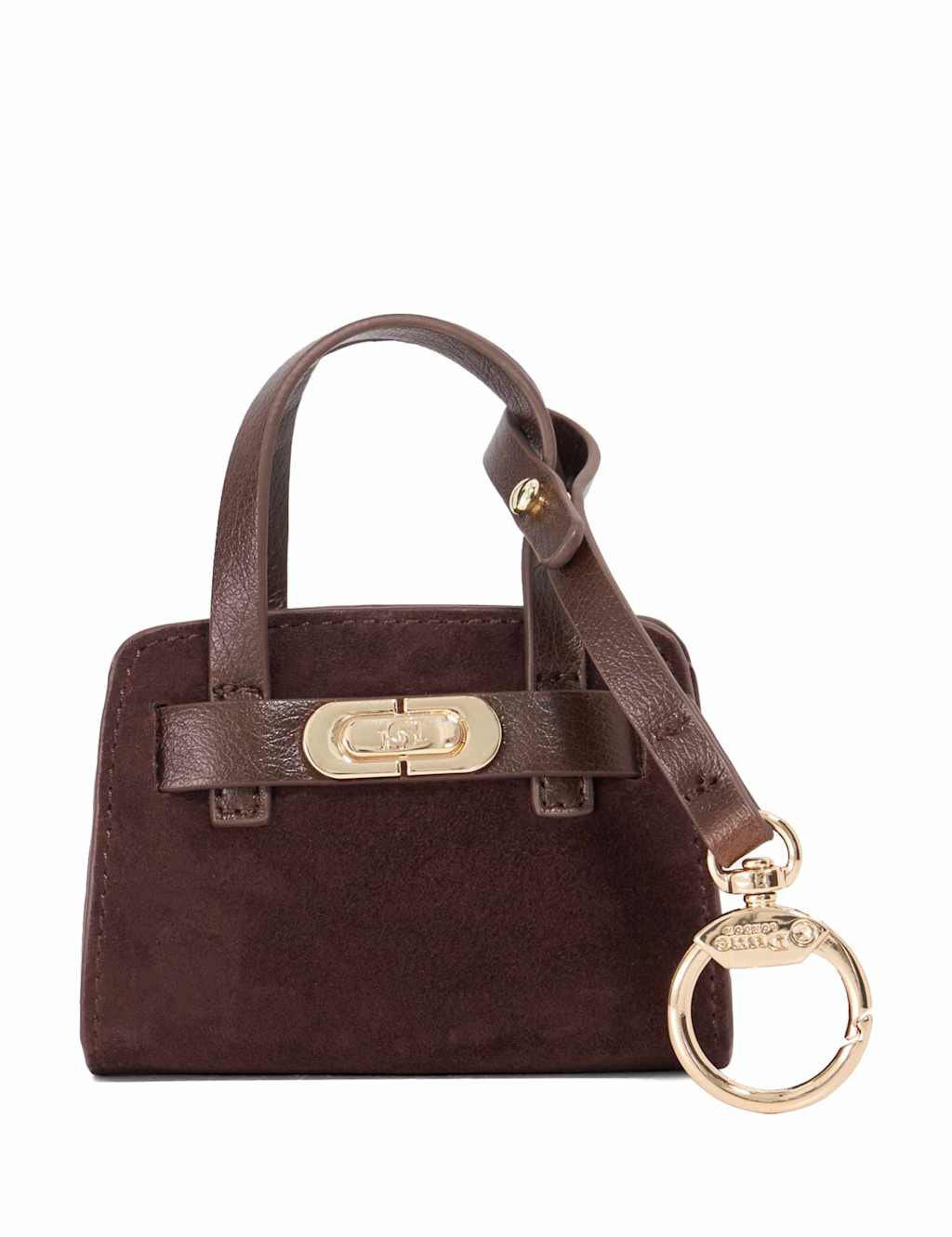 Dune London Leather Mini Bag Charm Brown