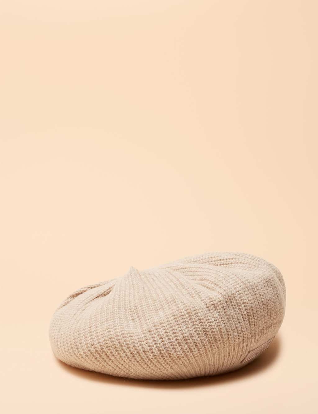 Joules Knitted Rib Beret Hat Oatmeal Mix
