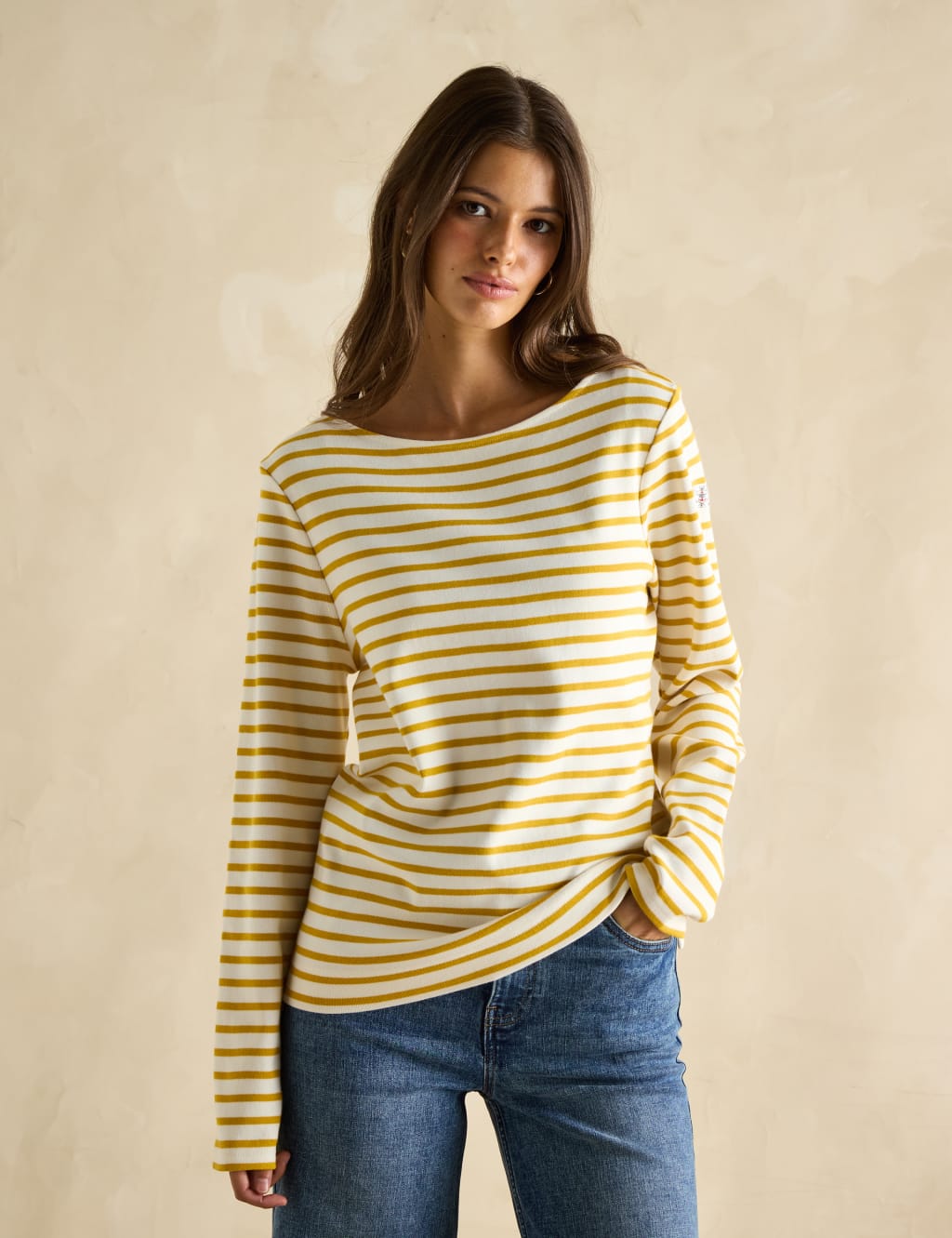 Pure Cotton Jersey Striped Relaxed Top