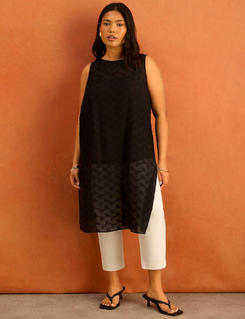 Live Unlimited London Women's Textured Tunic - 22 - Black - Available at M&S