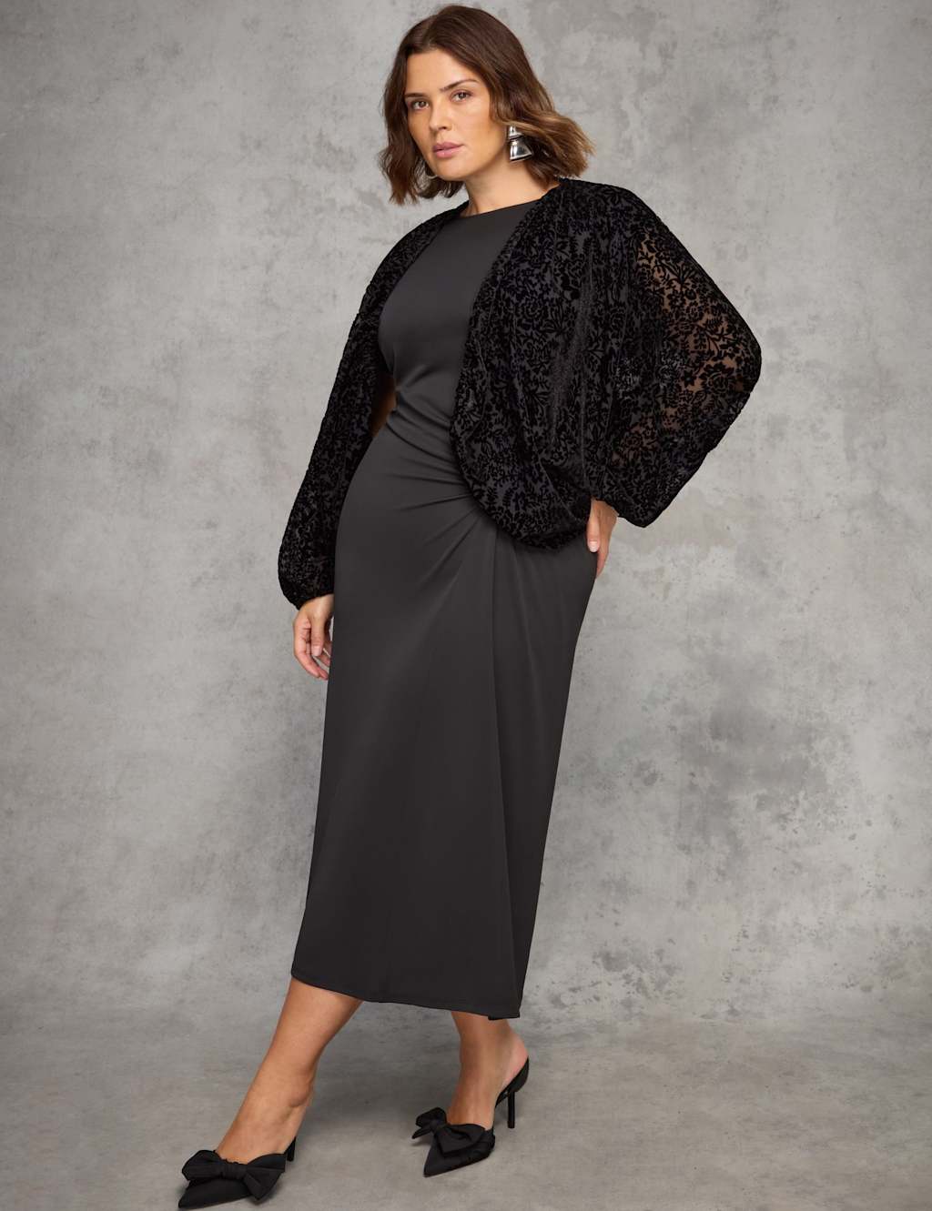 Live Unlimited London Jacquard Shrug Black