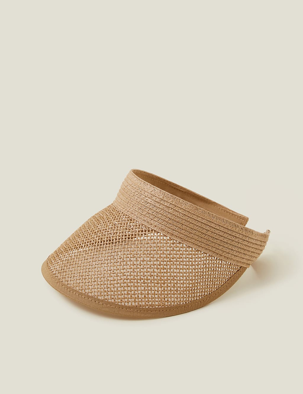 Accessorize Women's Straw Weave Visor - Tan, Tan