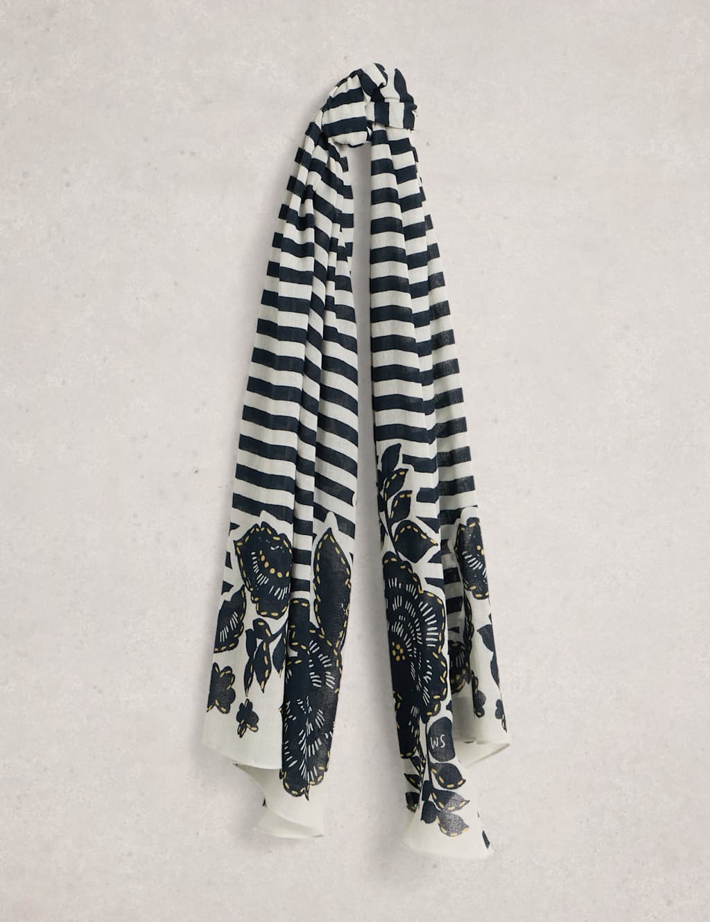 White Stuff Women's Cotton Blend Floral Scarf - Navy Mix - Available at M&S