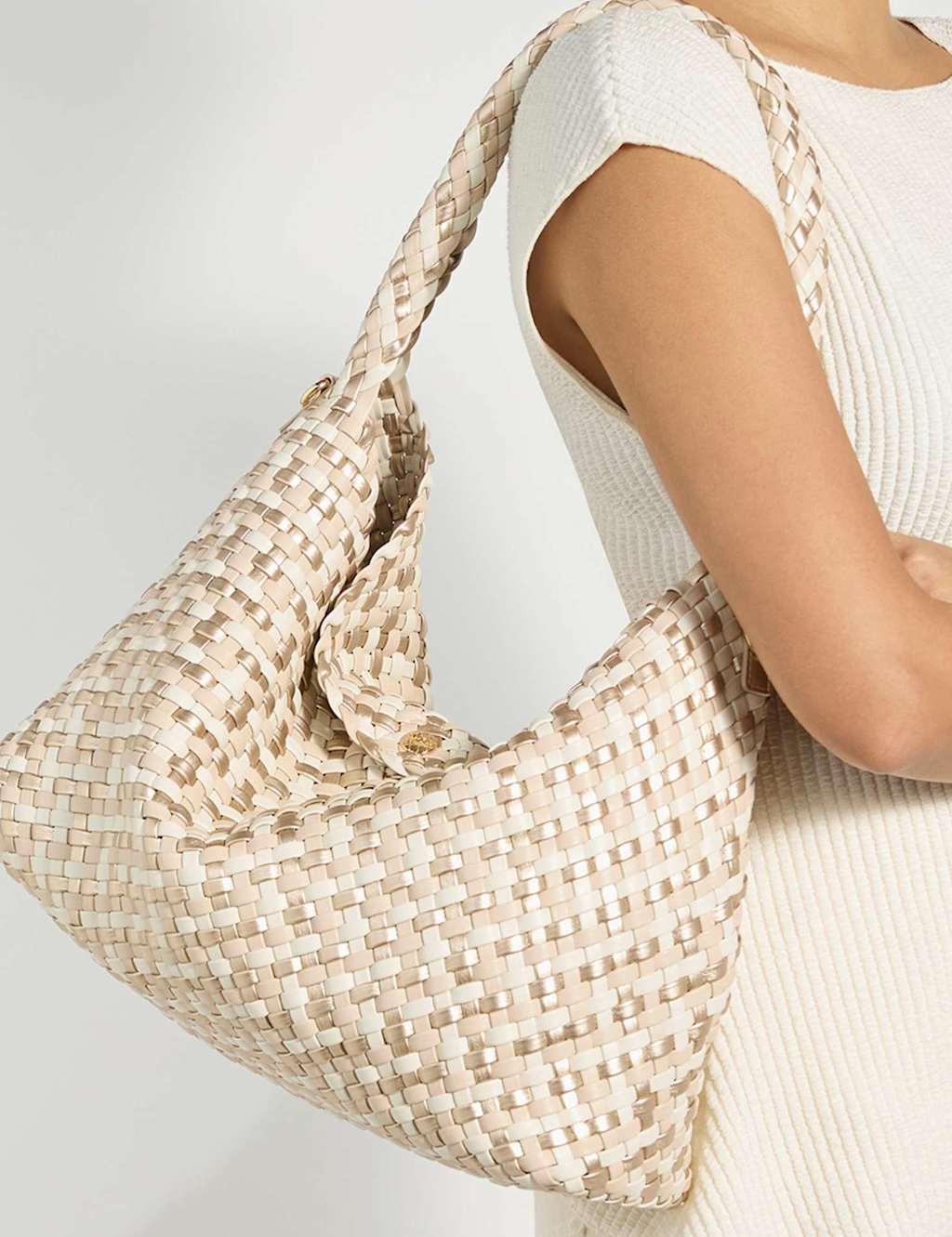 Dune London Women's Woven Shoulder Bag - Ecru - Available at M&S