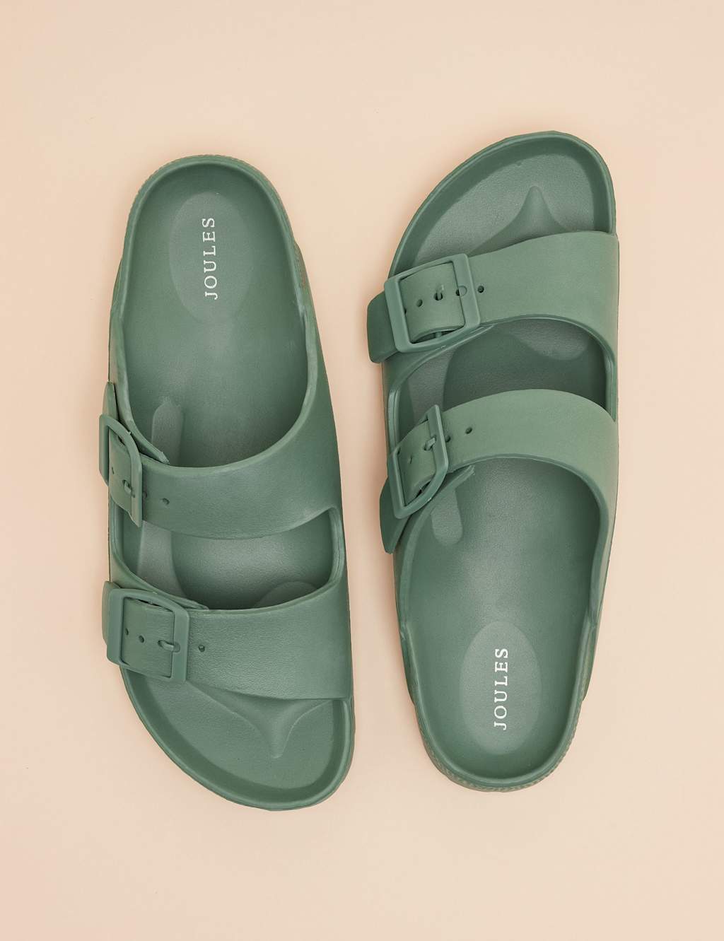 Joules Buckle Strappy Flat Sandals Green