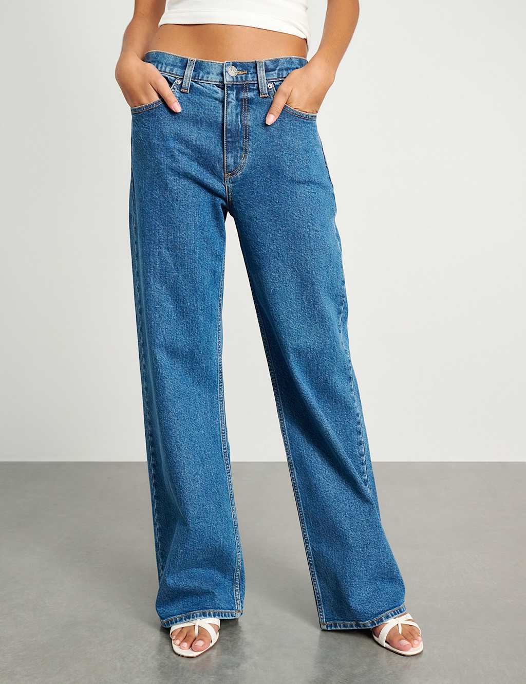Jag Slouchy Wide Leg Jeans Blue