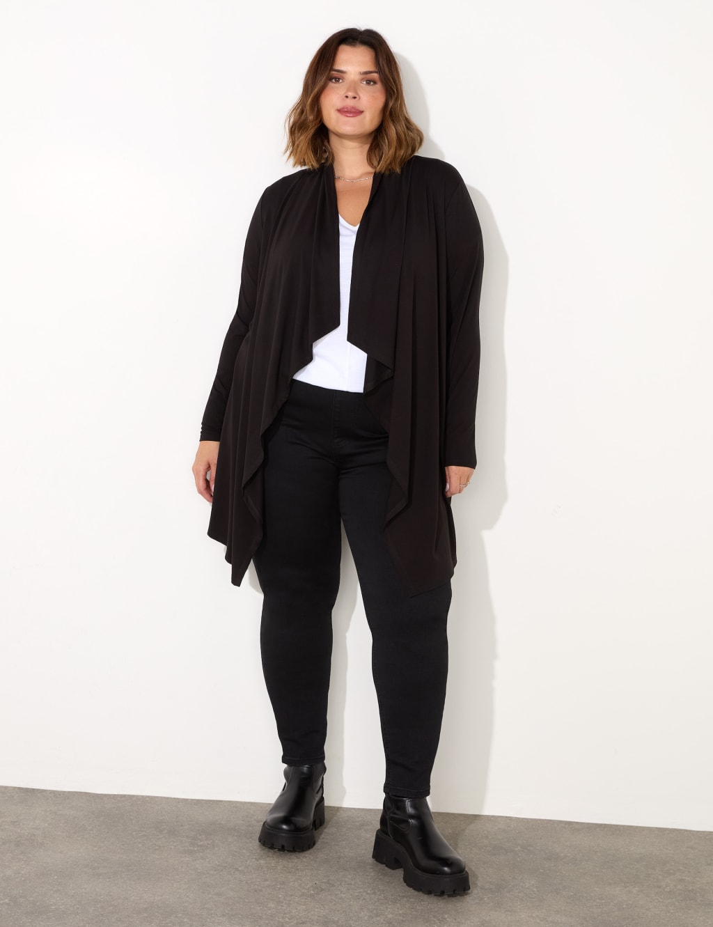 Jersey Waterfall Longline Cardigan