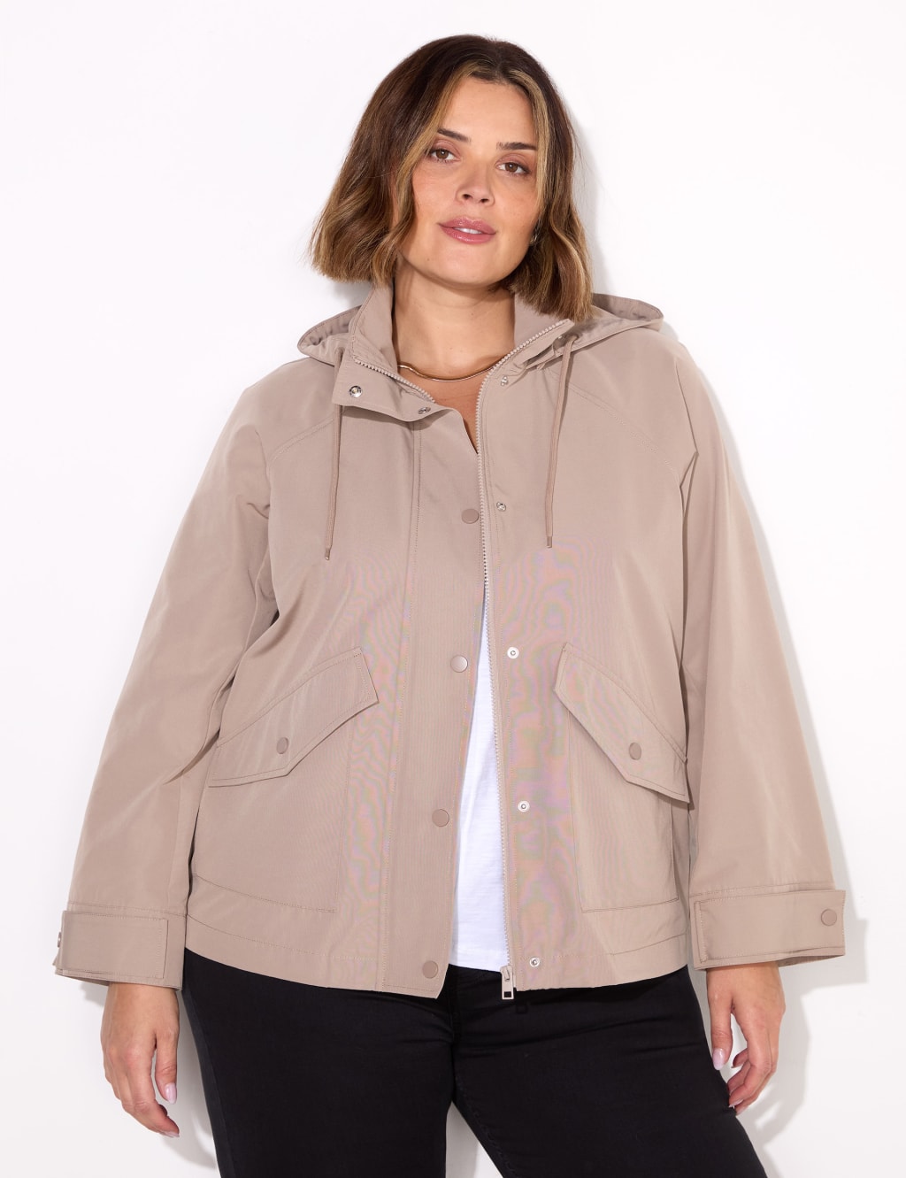 Hooded Short Raincoat