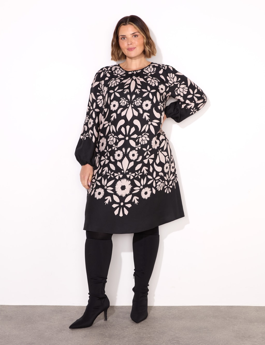 Floral Knee Length Shift Dress
