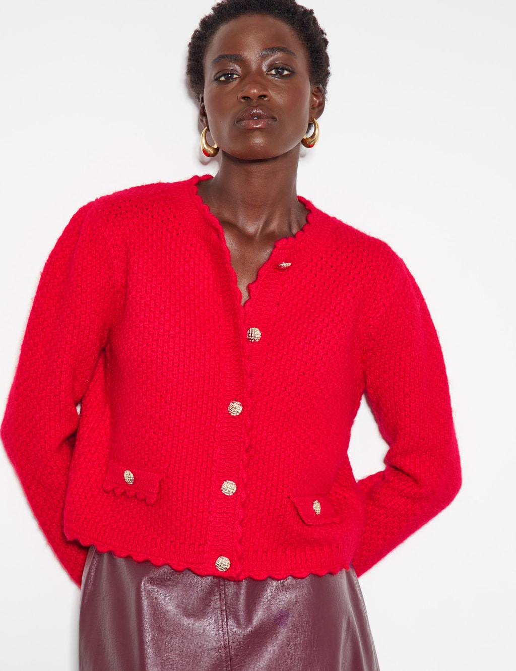 Red women cardigan hotsell
