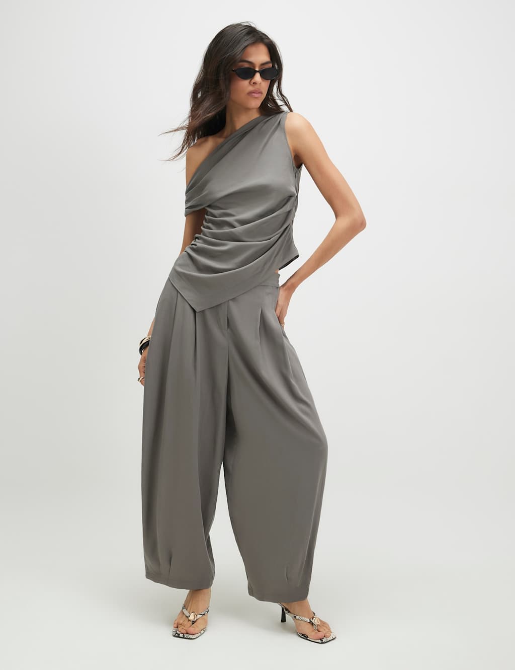 River Island Women's Balloon Trousers - 12 - Grey - Available at M&S