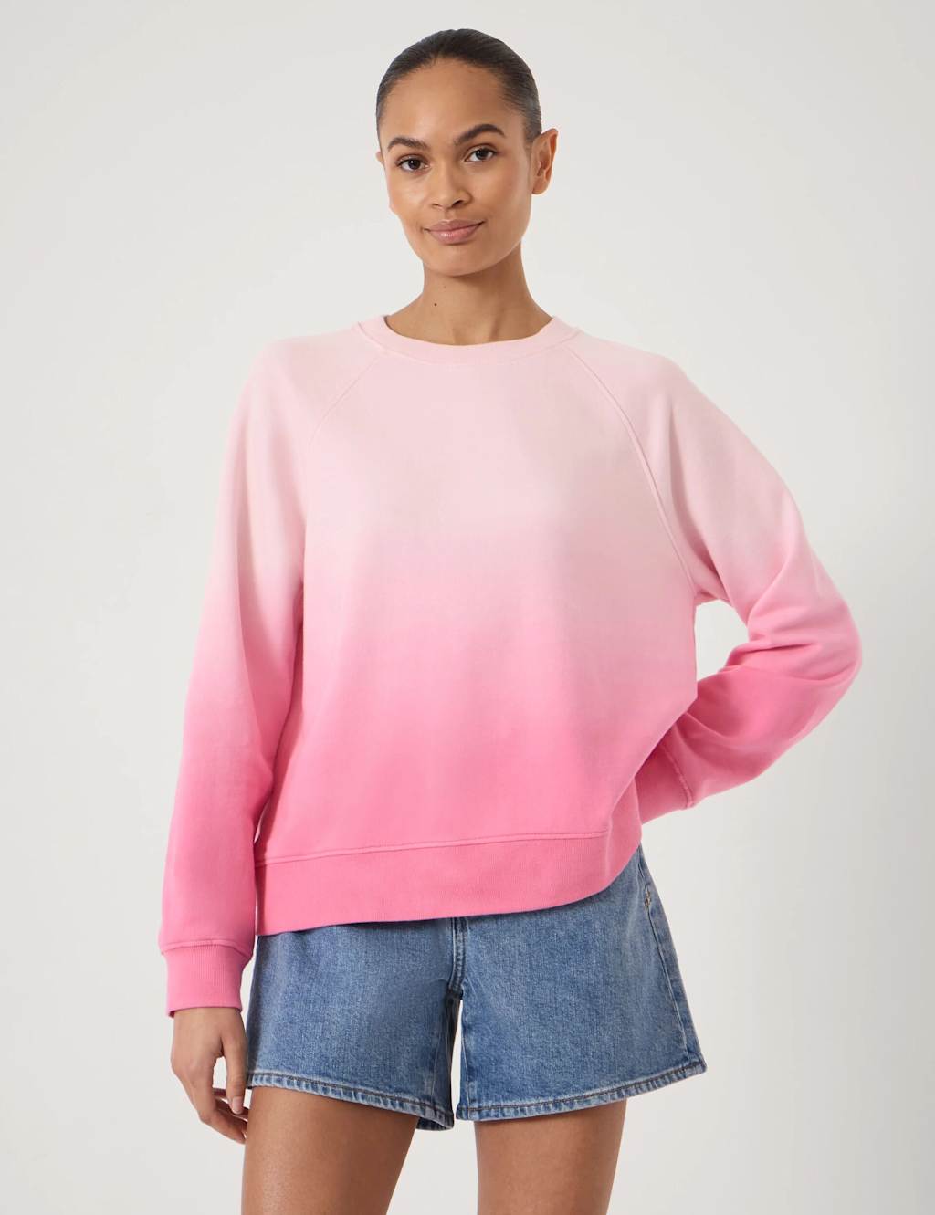 Hush Women's Pure Cotton Ombre Sweatshirt - XS-S - Pink - Available at M&S
