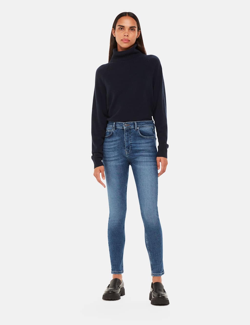 High Waisted Skinny Ankle Grazer Jeans