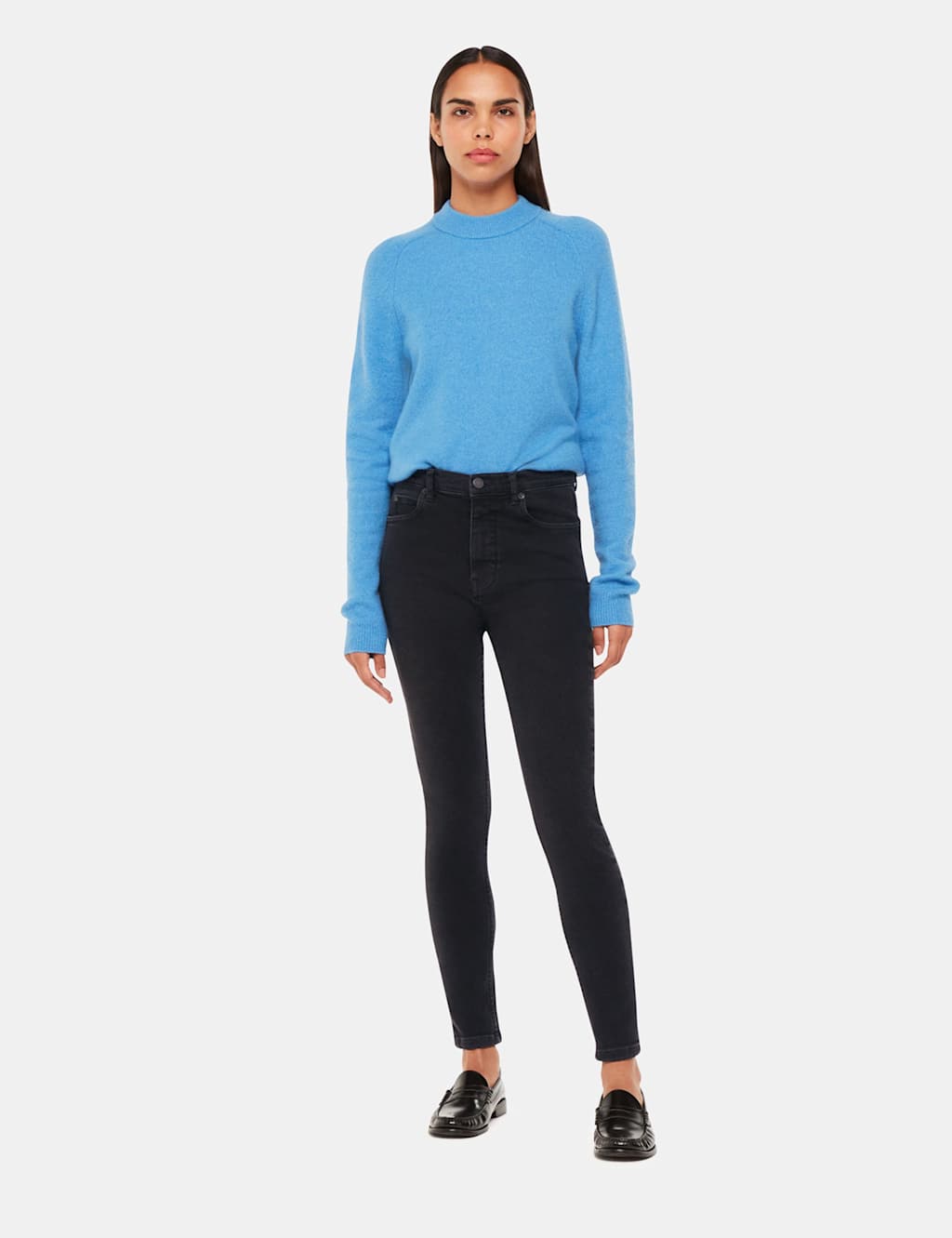 High Waisted Skinny Ankle Grazer Jeans