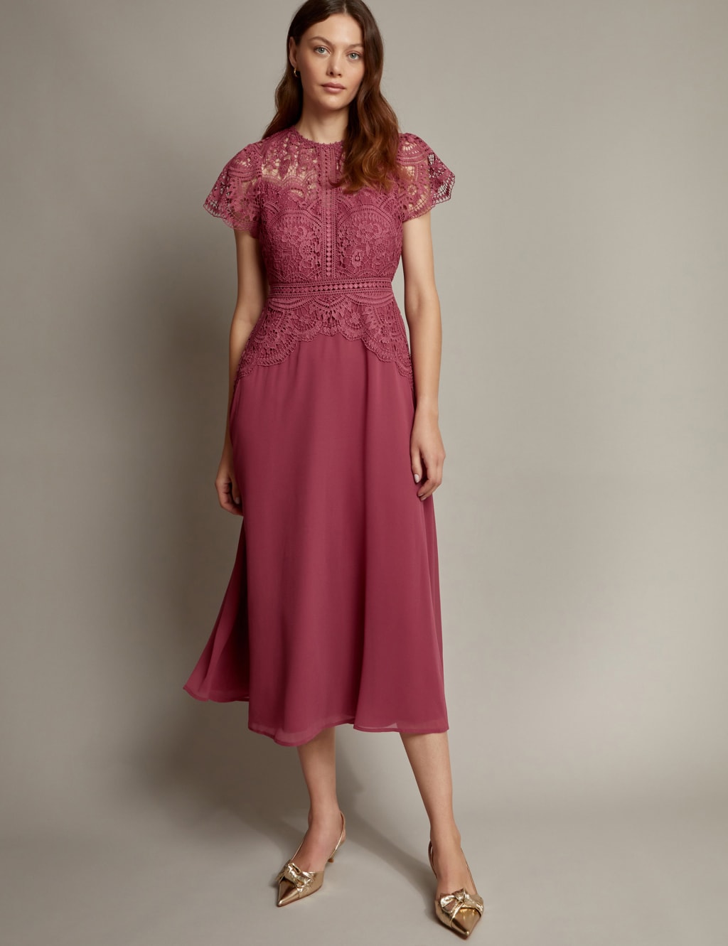 Lace Midi Skater Dress