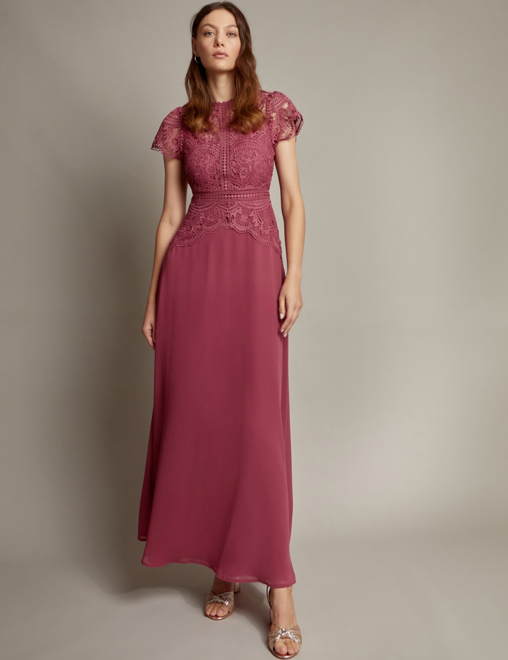 Lace Round Neck Maxi Dress