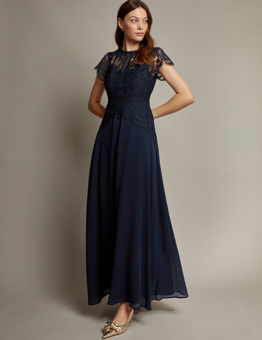 Lace Round Neck Maxi Dress