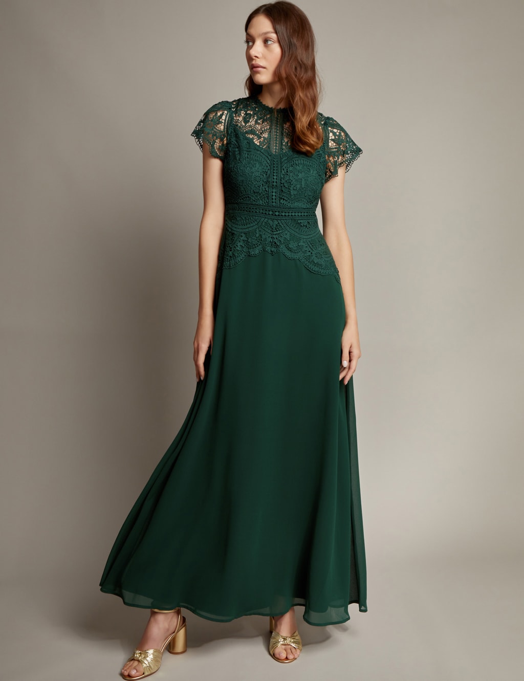 Lace Round Neck Maxi Dress