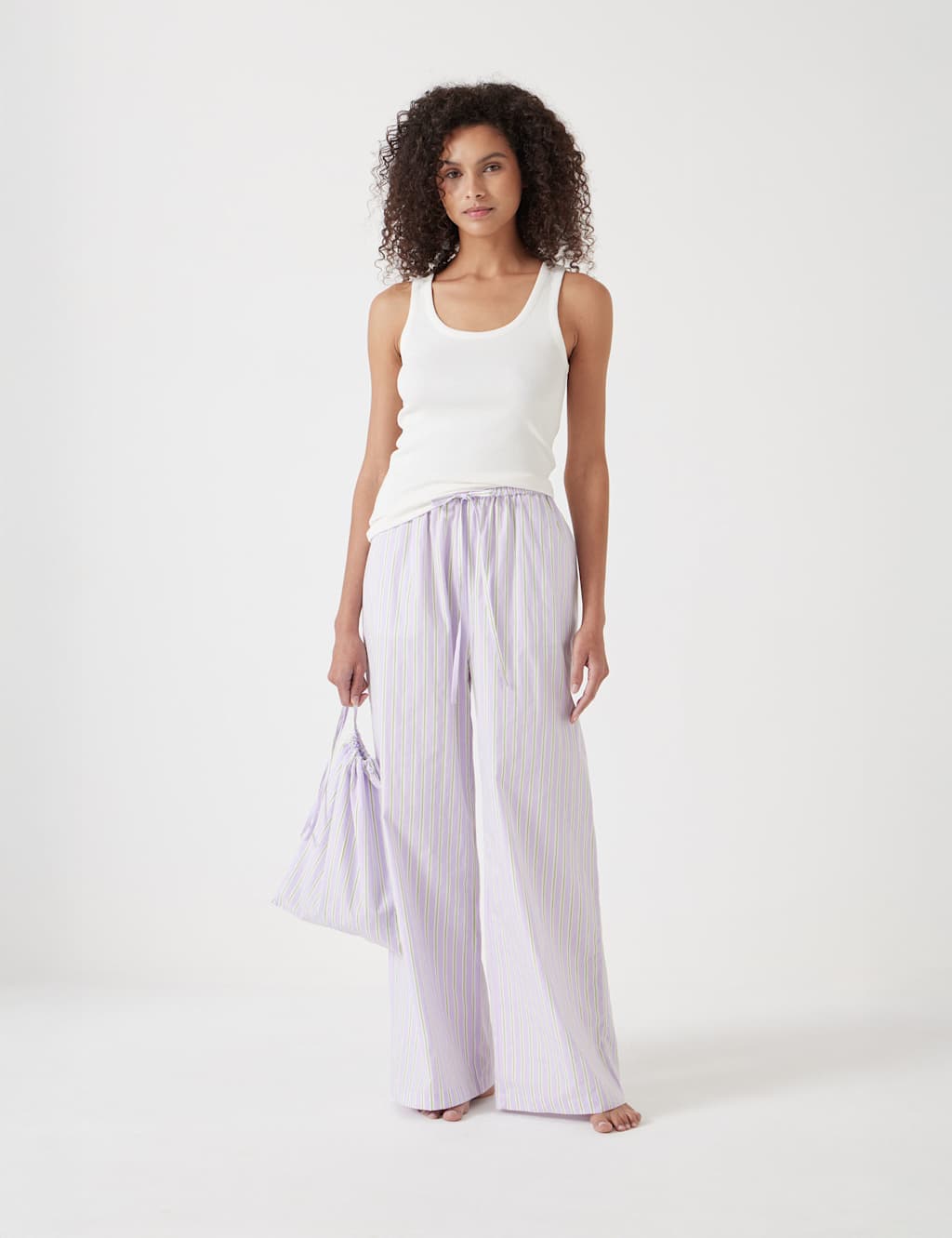 Pure Cotton Striped Poplin Pyjama Set