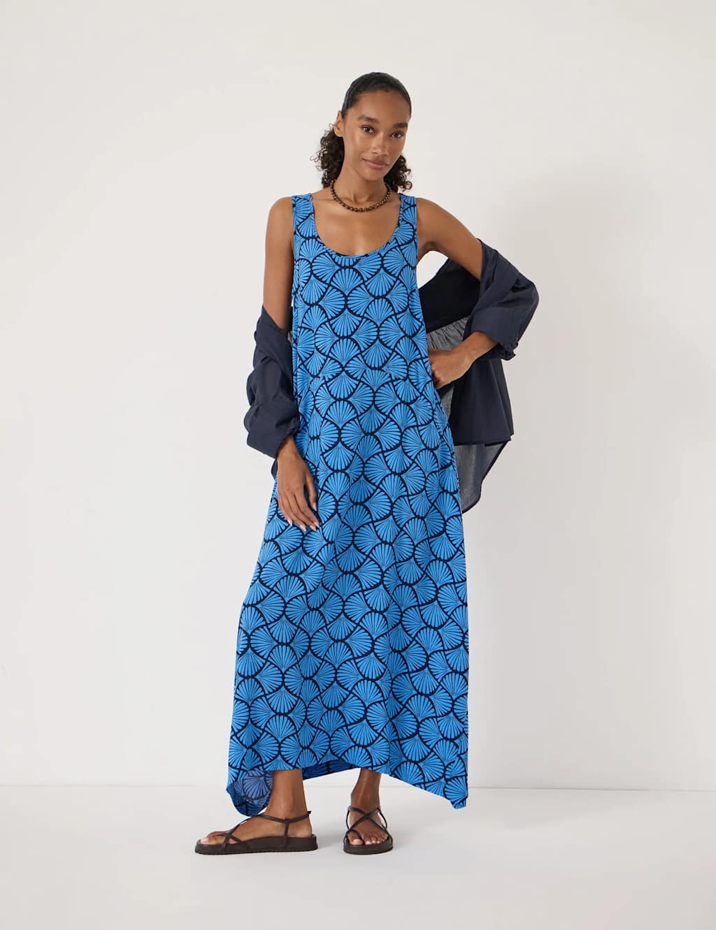 Hush Women's Geometric Scoop Neck Maxi Slip Dress - Medium-Large - Blue Mix - Available at M&S