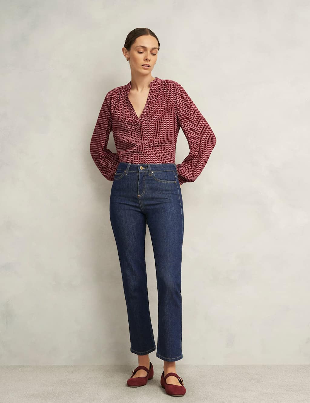 HOBBS High Waisted Straight Leg Ankle Grazer Jeans Blue