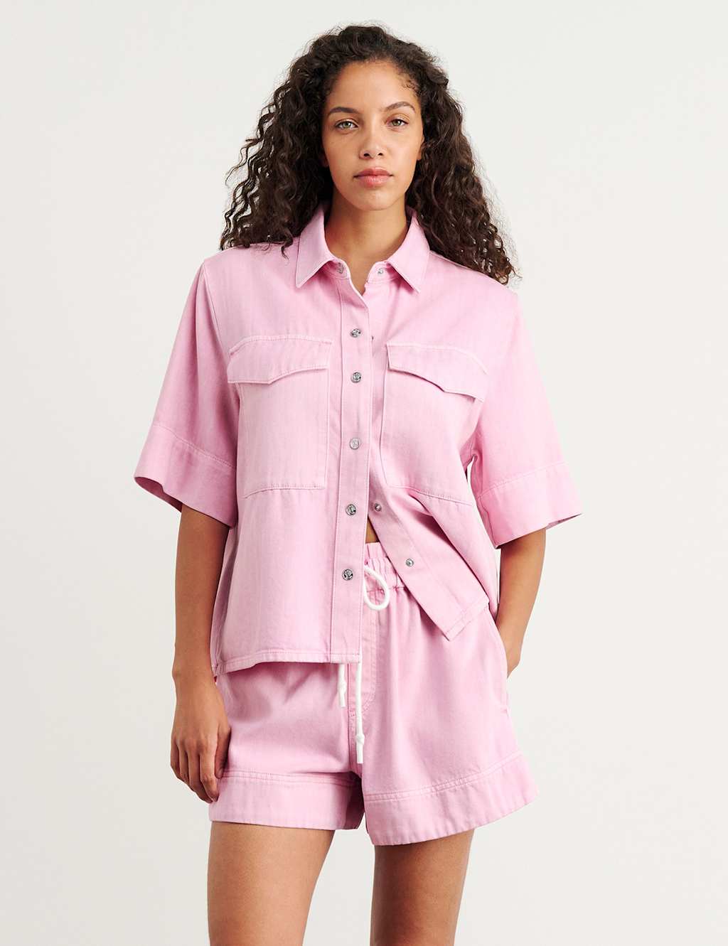 Jag Women's Cotton Rich Denim Shirt - 10 - Light Pink - Available at M&S