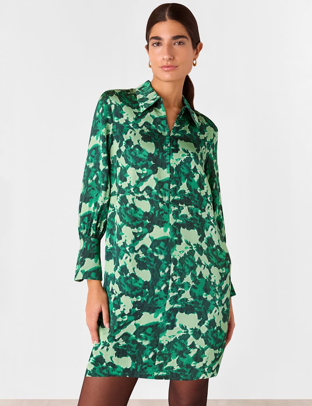 Floral Collared Mini Shirt Dress