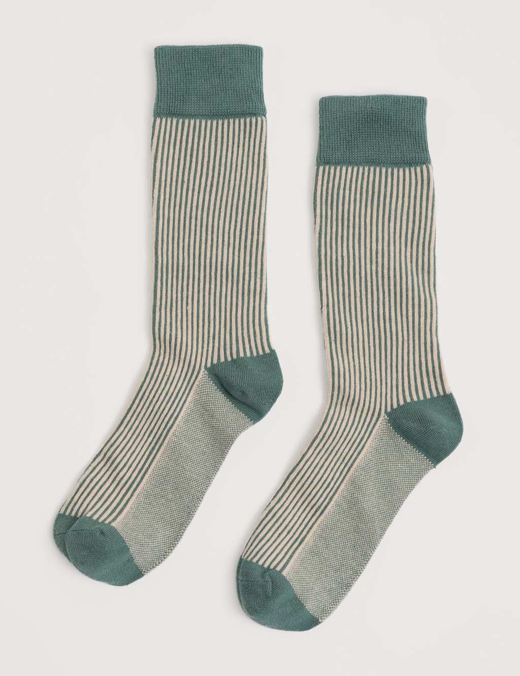 Seasalt Cornwall Cotton Rich Striped Ankle High Socks Blue