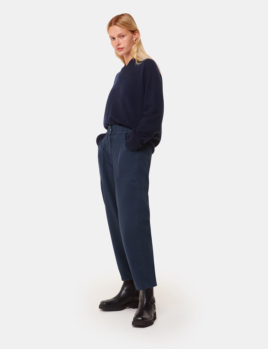 Cotton Rich Straight Leg Trousers