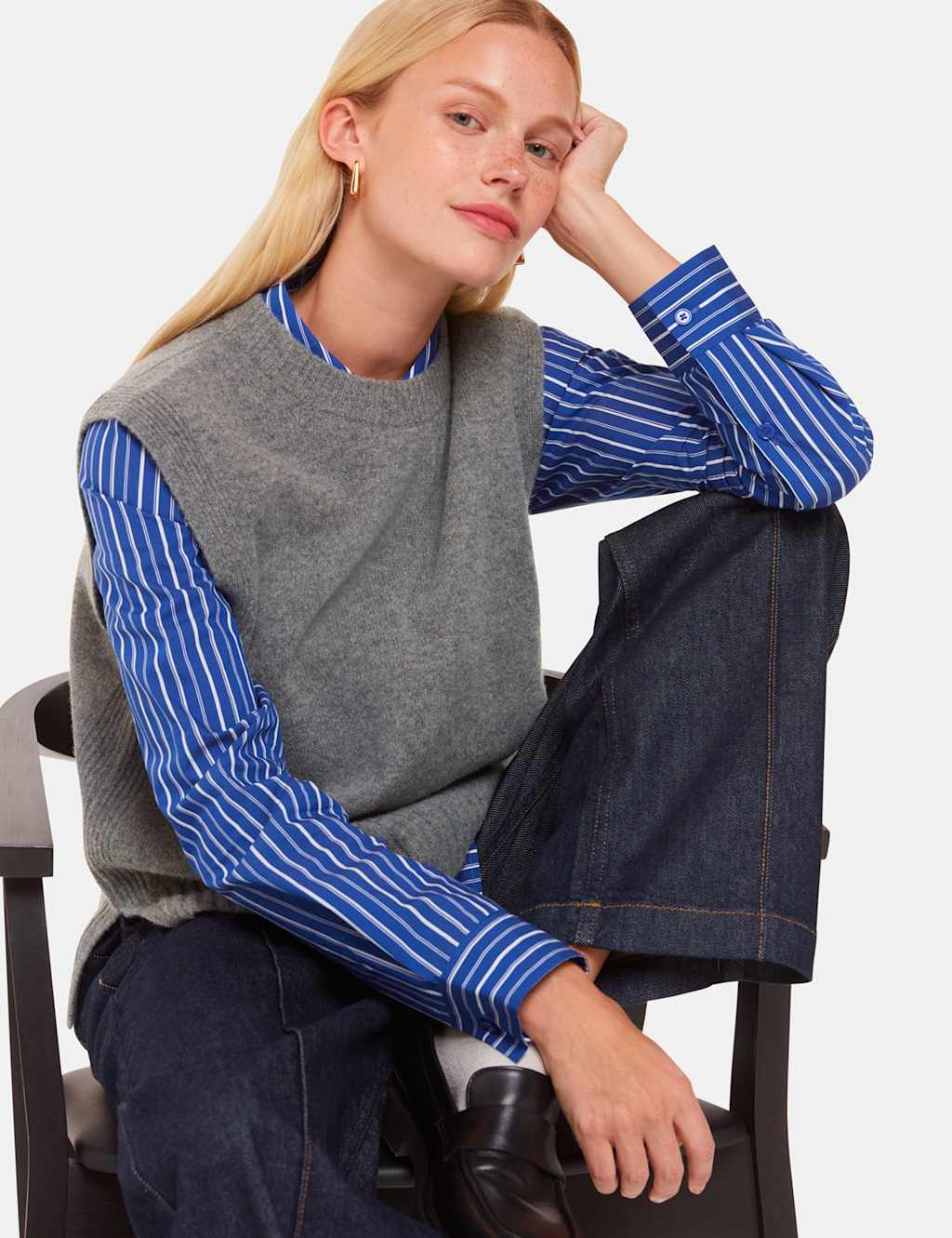 Pure Wool Split Hem Knitted Vest Top