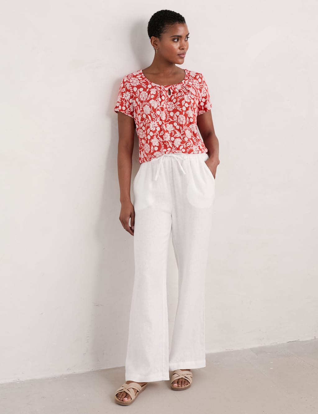 Cotton Blend Floral T-Shirt