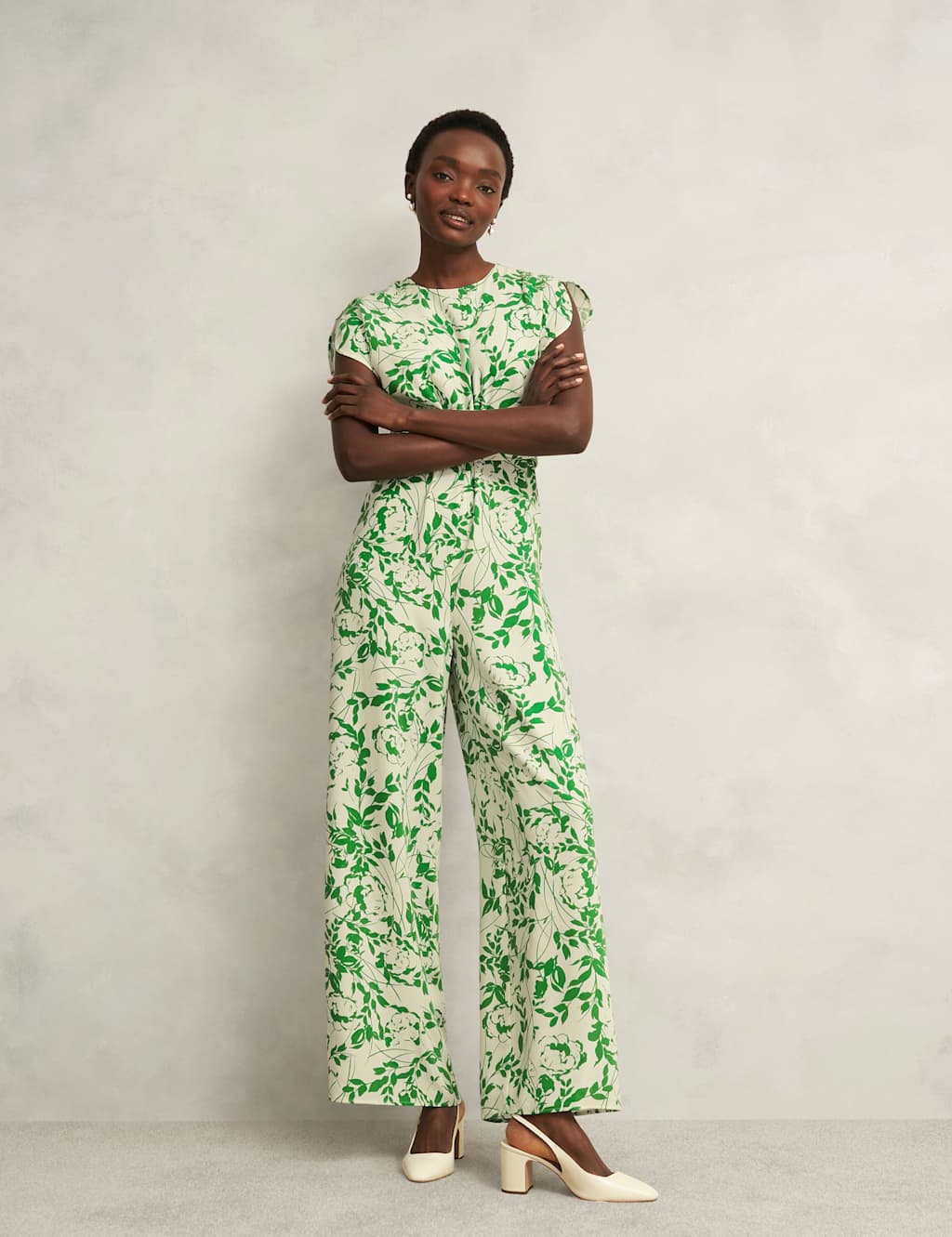 Floral Print Wide Leg Jumpsuit